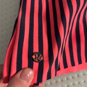 lululemon athletica Pink and Black Striped Scarf